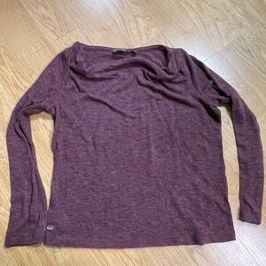 Women's Maroon Long Sleeve Top